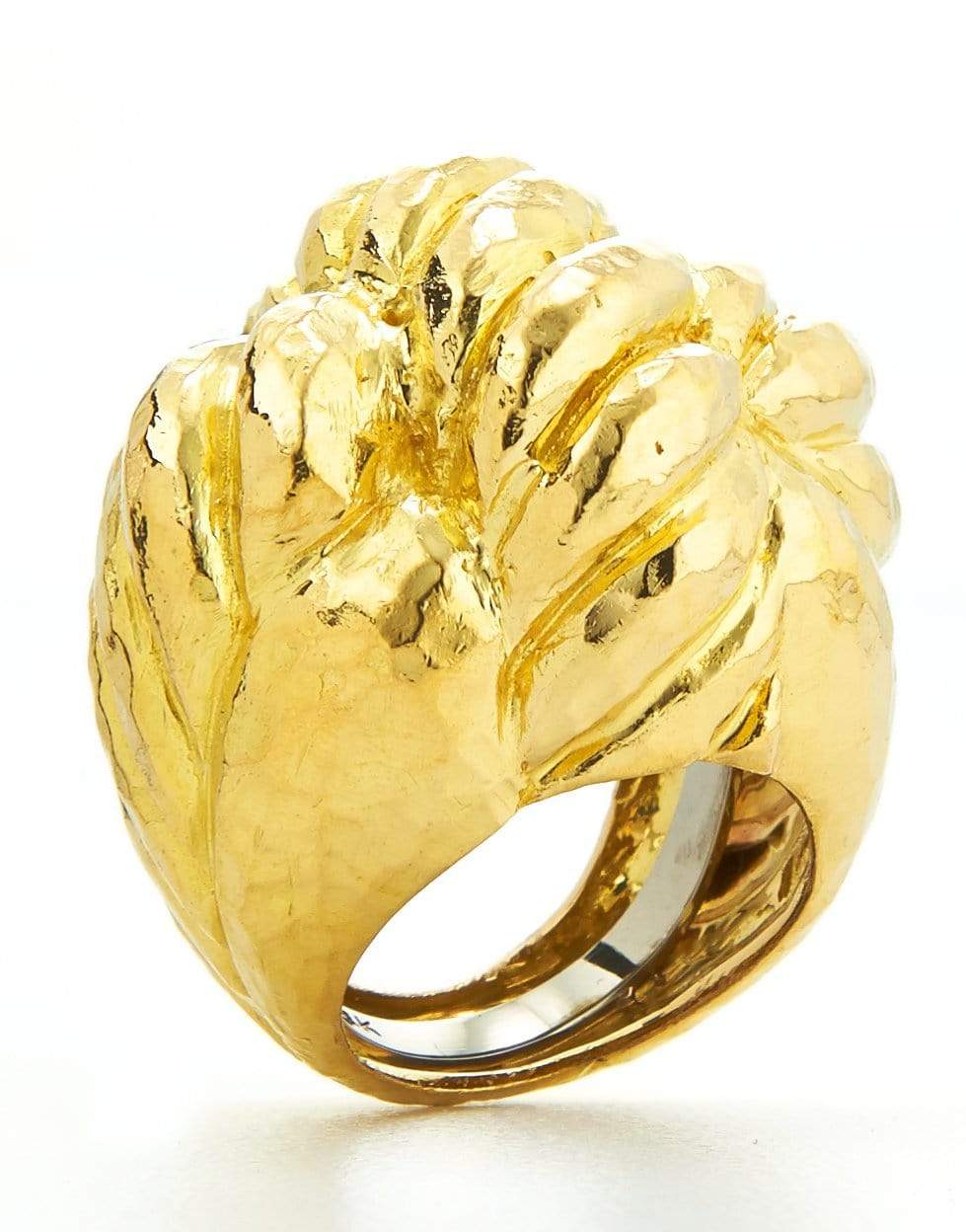 DAVID WEBB-Hammered Gold Rope Ring-YELLOW GOLD