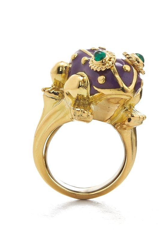 DAVID WEBB-Large Frog Ring-YELLOW GOLD