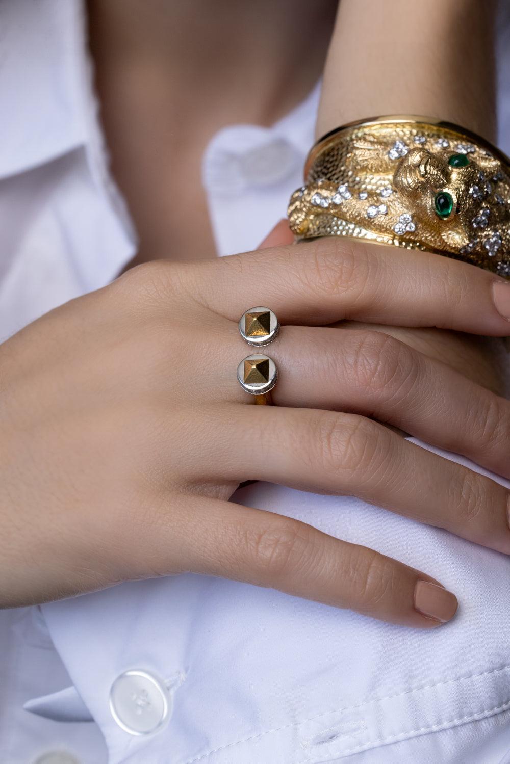 Diamond Bastille Ring-YELLOW GOLD-5.5-JEWELRYFINE JEWELRING-DAVID WEBB