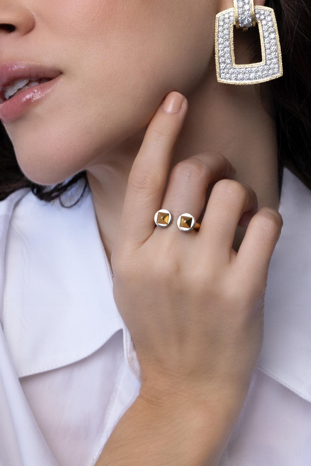 Diamond Bastille Ring-YELLOW GOLD-5.5-JEWELRYFINE JEWELRING-DAVID WEBB