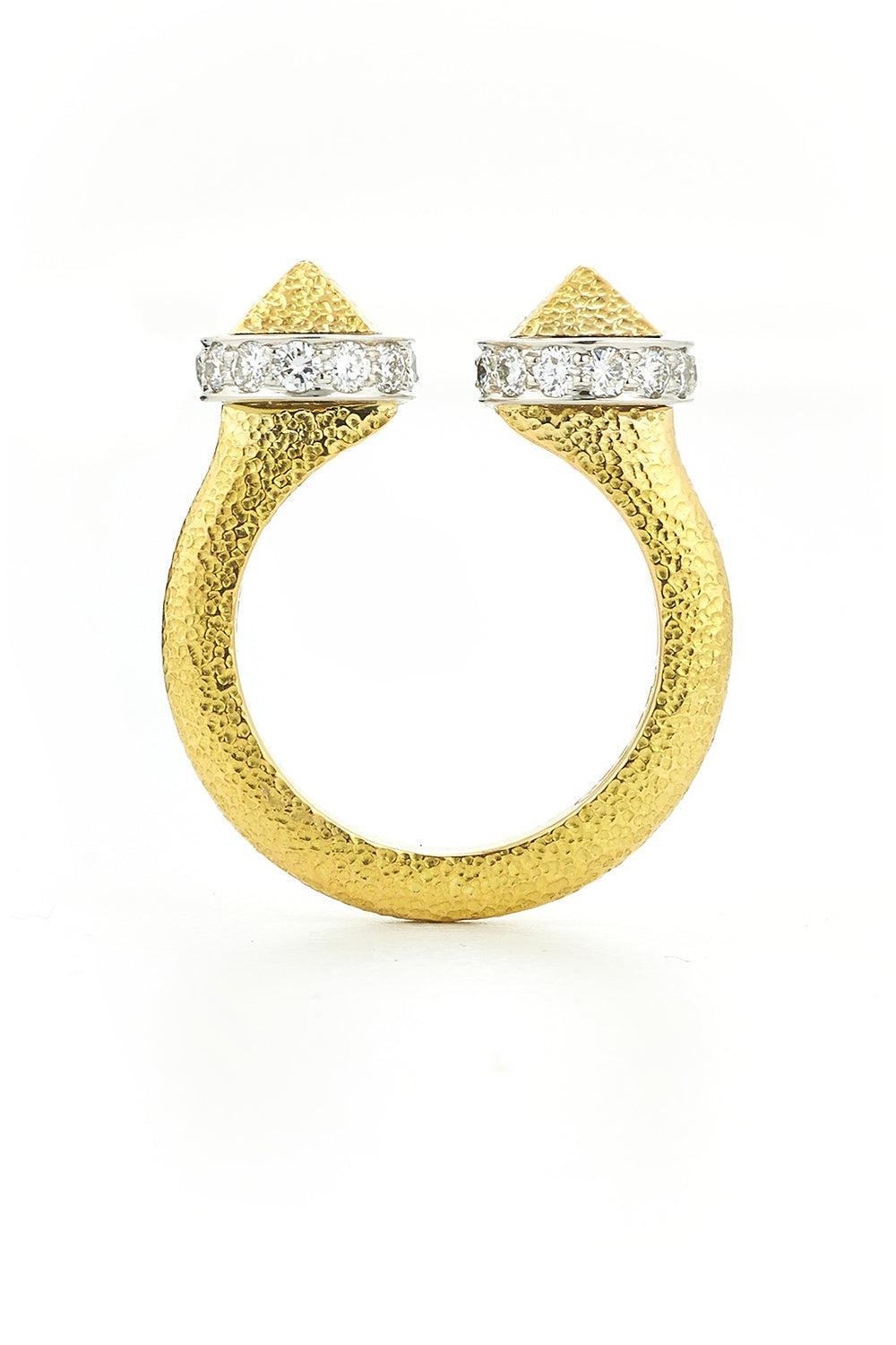 Diamond Bastille Ring-YELLOW GOLD-5.5-JEWELRYFINE JEWELRING-DAVID WEBB