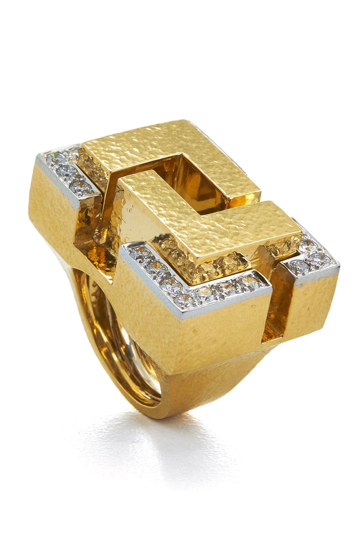 DAVID WEBB-Cubist Ring-YELLOW GOLD