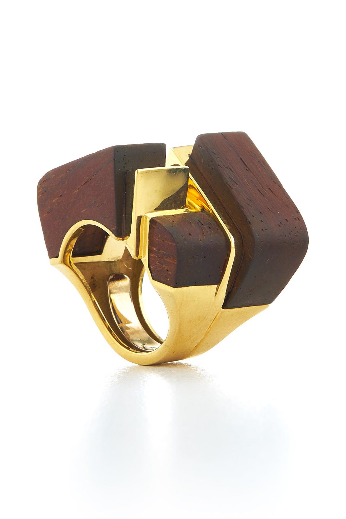 DAVID WEBB-Bloodwood Ski Slope Ring-YELLOW GOLD