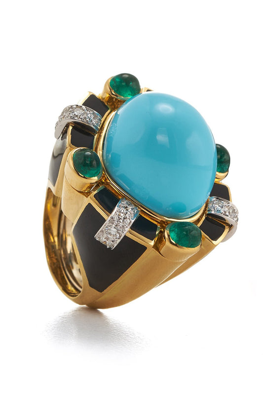 DAVID WEBB-Caviar Ring-YELLOW GOLD