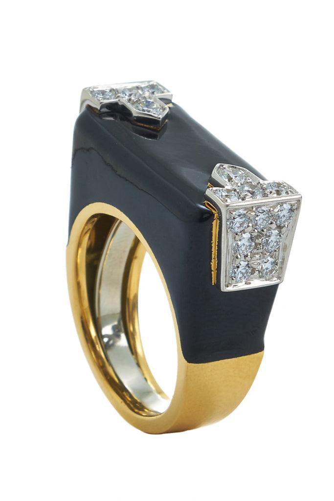 Diamond Black Hero Ring-YELLOW GOLD-6-JEWELRYFINE JEWELRING-DAVID WEBB