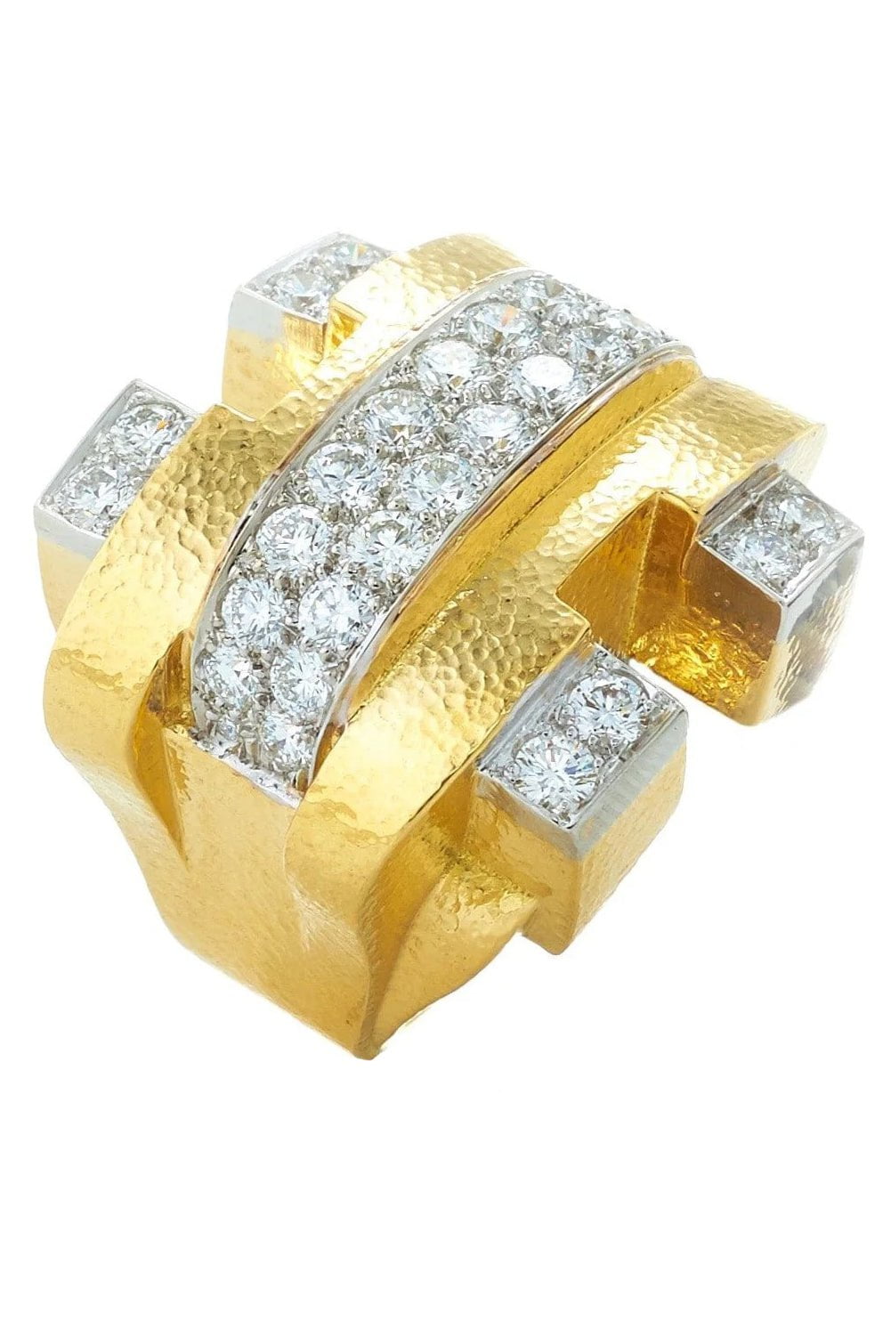 DAVID WEBB-Diamond City Ring-YELLOW GOLD