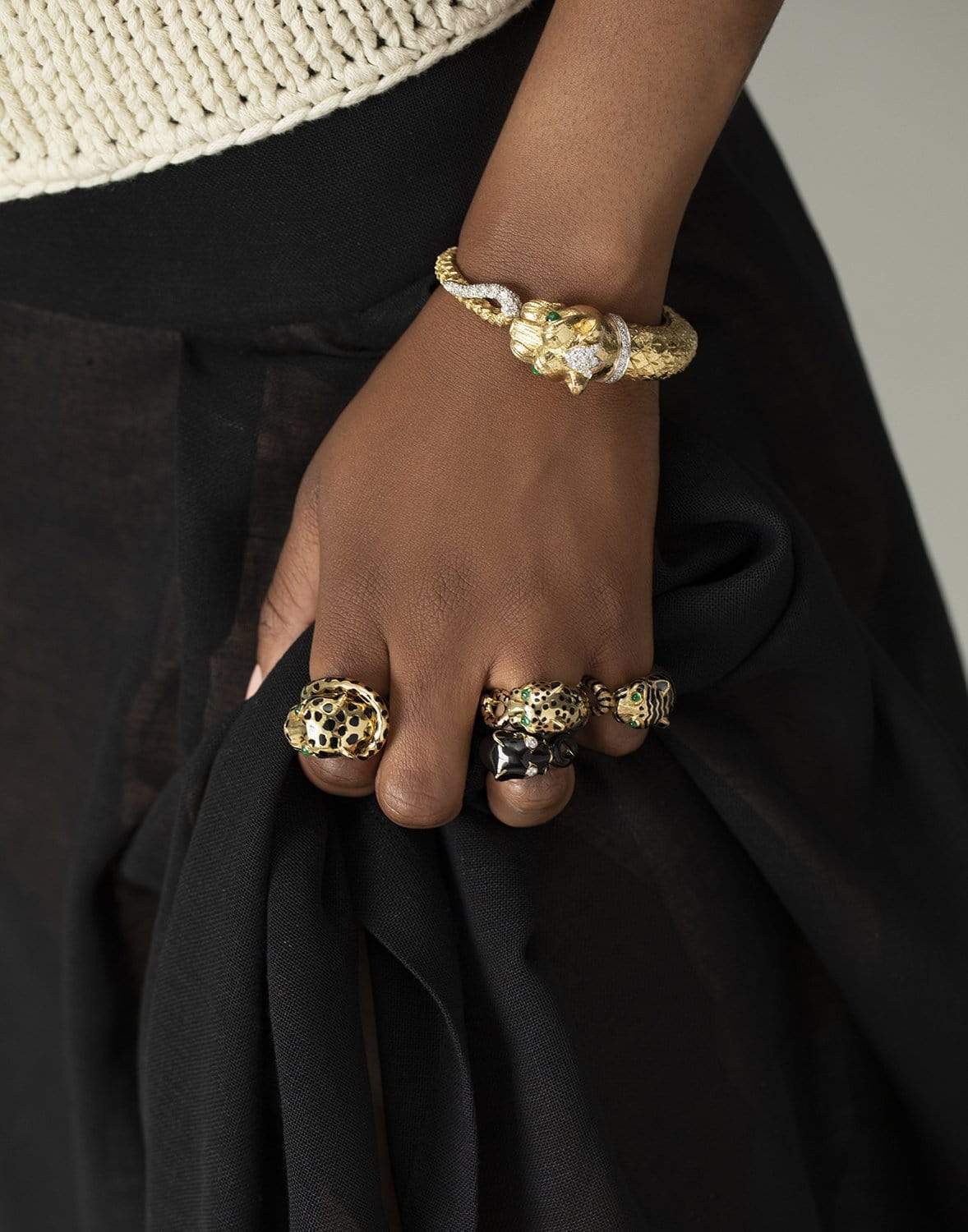 Diamond Black Leopard Ring-YELLOW GOLD-5.5-JEWELRYFINE JEWELRING-DAVID WEBB