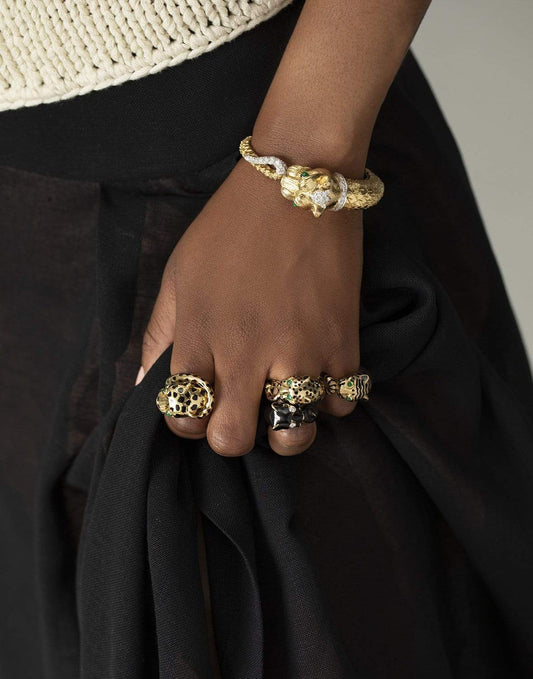 Diamond Black Leopard Ring-YELLOW GOLD-5.5-JEWELRYFINE JEWELRING-DAVID WEBB