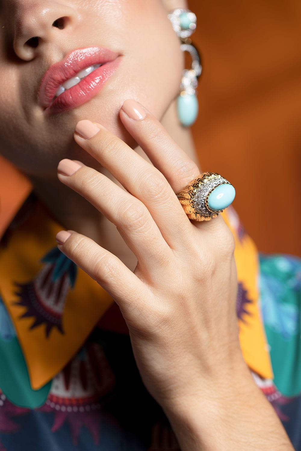 Turquoise Mount Olympus Ring-YELLOW GOLD-6.25-JEWELRYFINE JEWELRING-DAVID WEBB