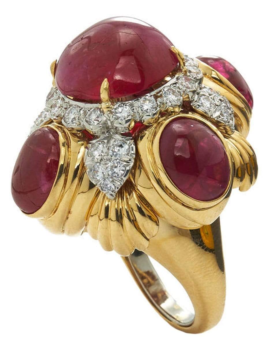 DAVID WEBB-Cabochon Ruby Ring-YELLOW GOLD