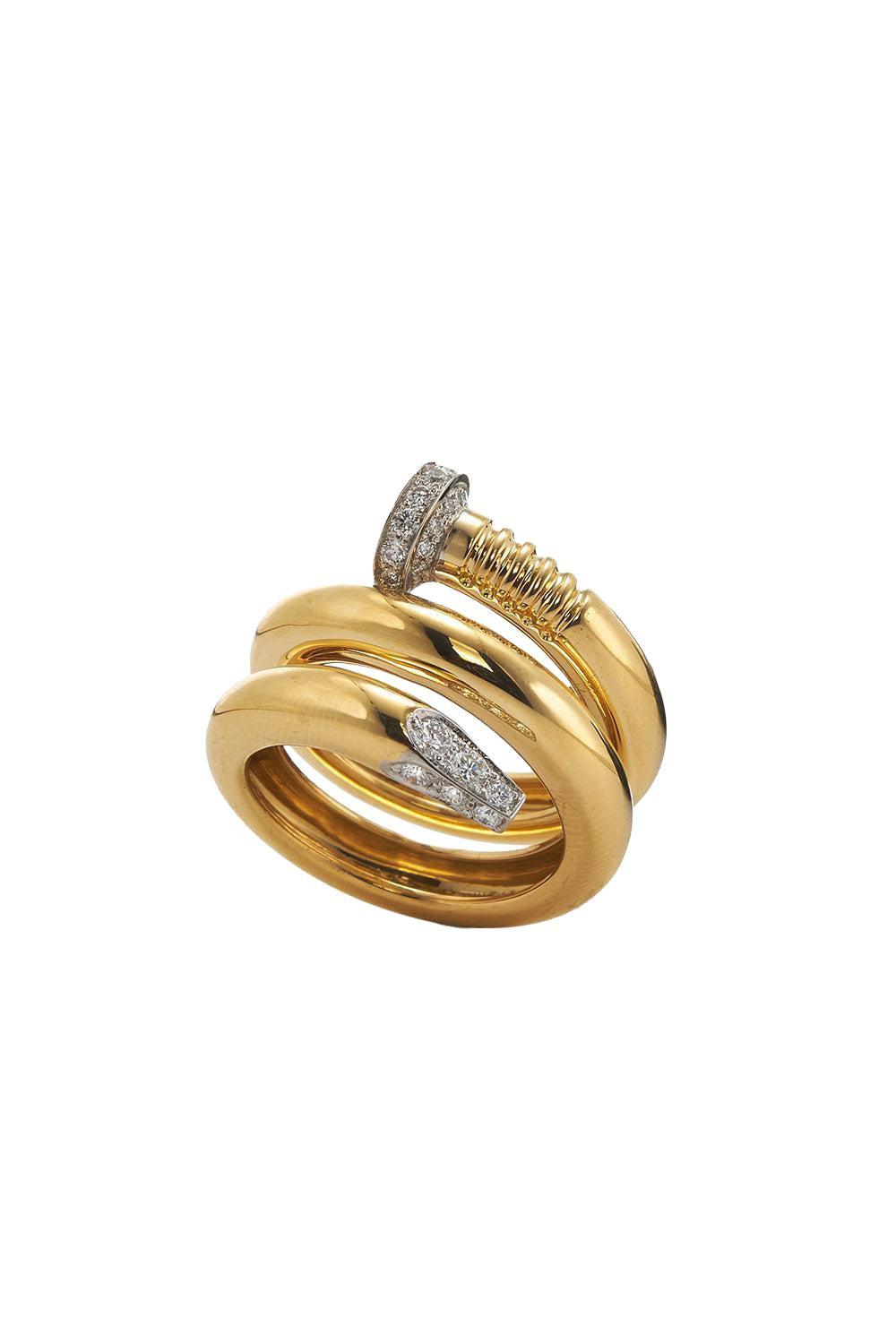 Diamond Nail Ring-YELLOW GOLD-6.5-JEWELRYFINE JEWELRING-DAVID WEBB