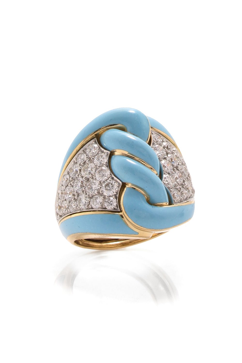 DAVID WEBB-Diamond Rope Ring-YELLOW GOLD