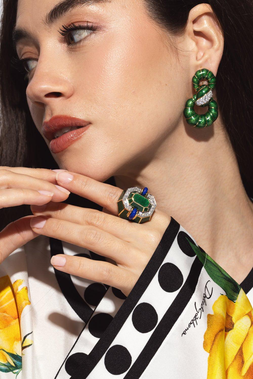 DAVID WEBB-Lapis Facet Ring-YELLOW GOLD