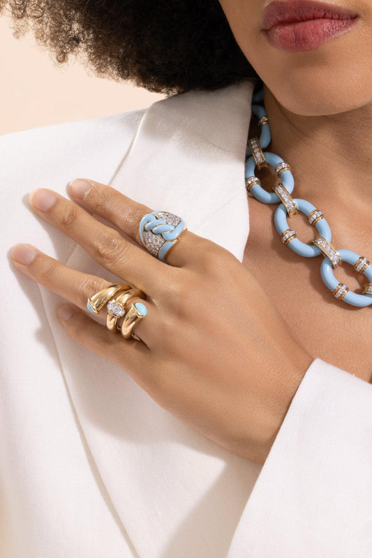 Diamond Light Blue Rope Ring-YELLOW GOLD-6.5-JEWELRYFINE JEWELRING-DAVID WEBB