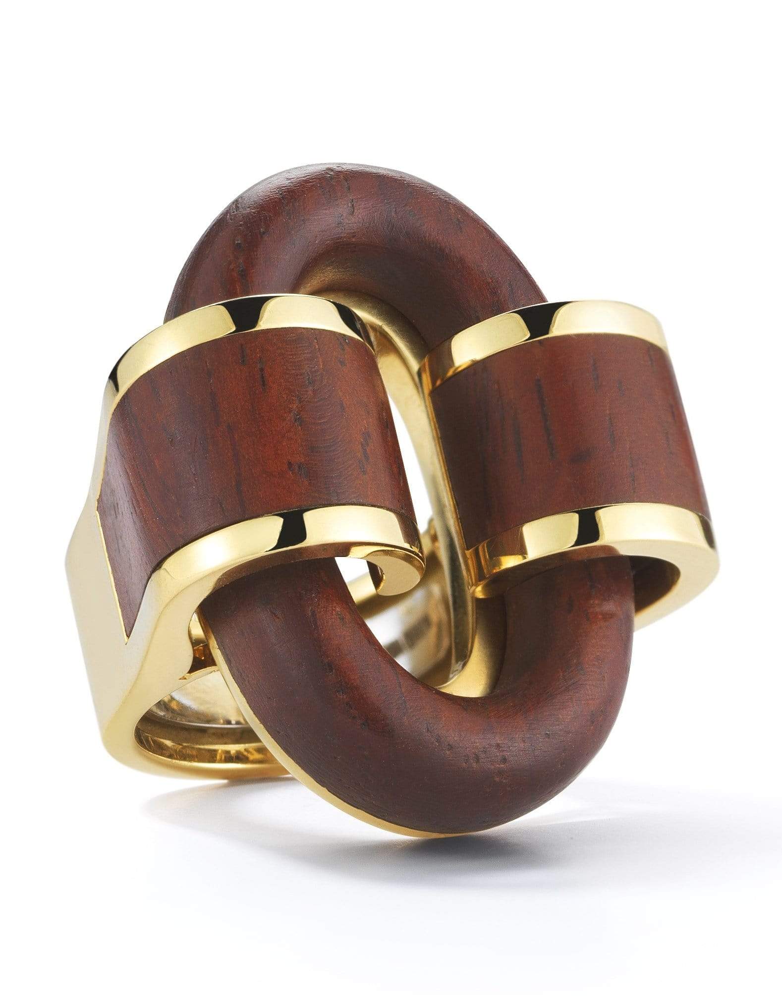 DAVID WEBB-Bloodwood Buckle Ring-YELLOW GOLD