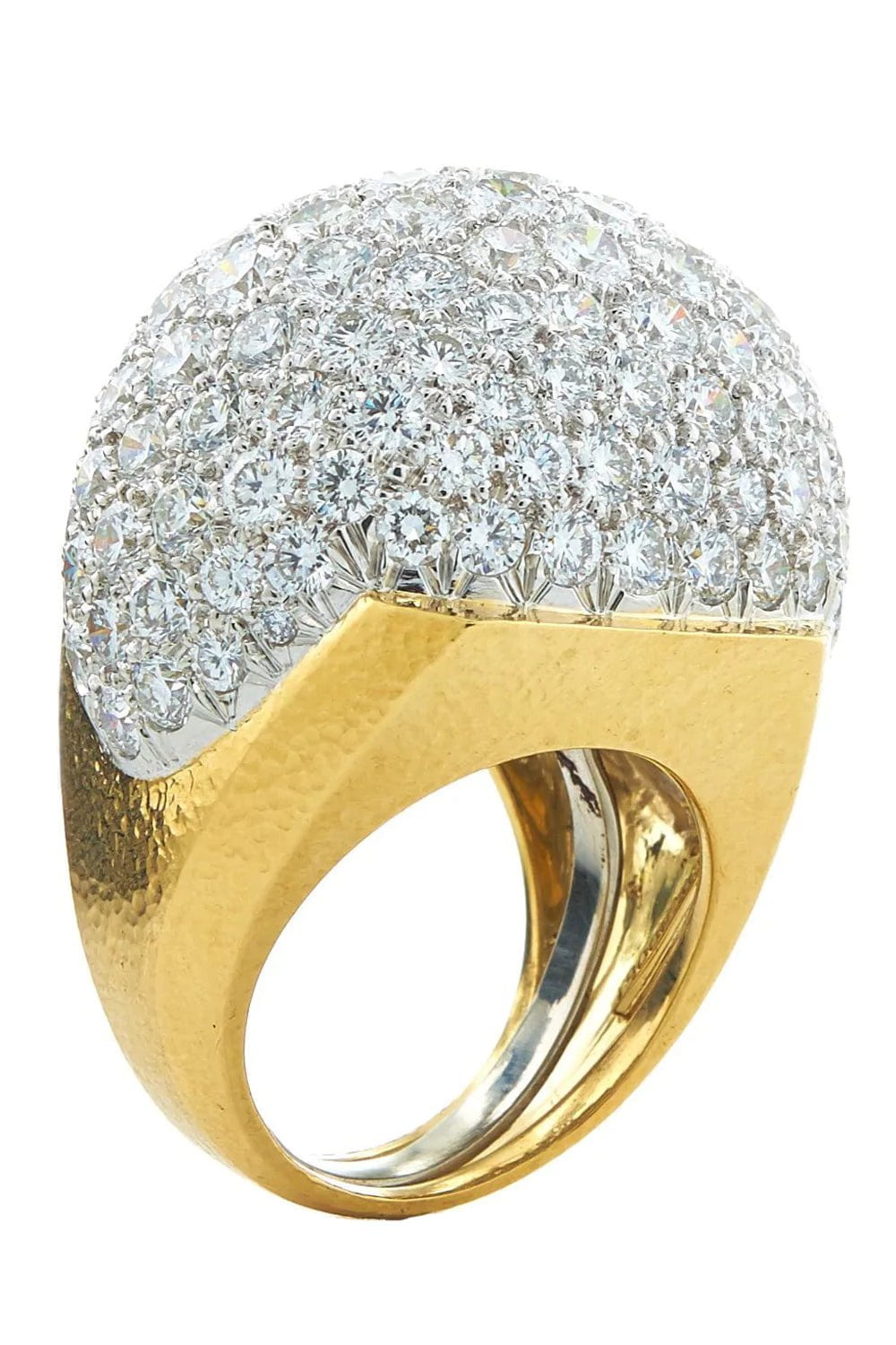 DAVID WEBB-Diamond Dome Ring-YELLOW GOLD