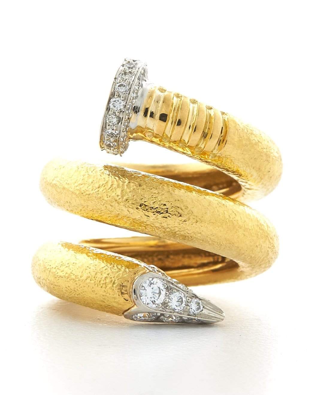 DAVID WEBB-Diamond Nail Ring-YELLOW GOLD