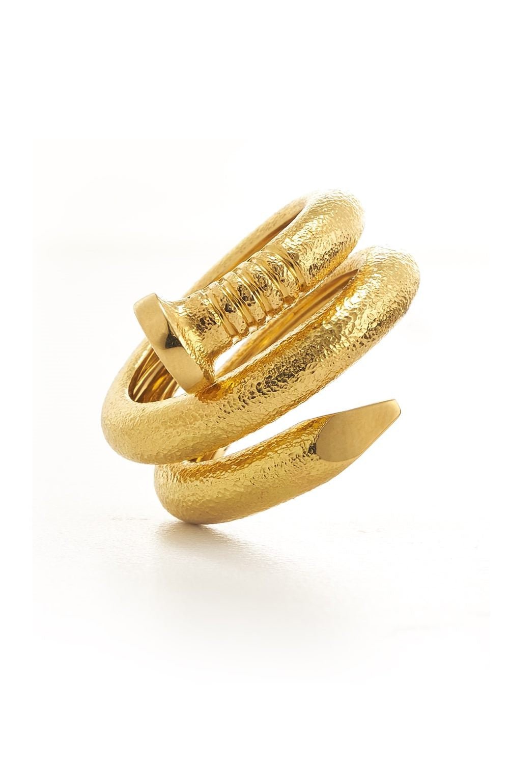 DAVID WEBB-Hammered Gold Nail Ring-YELLOW GOLD