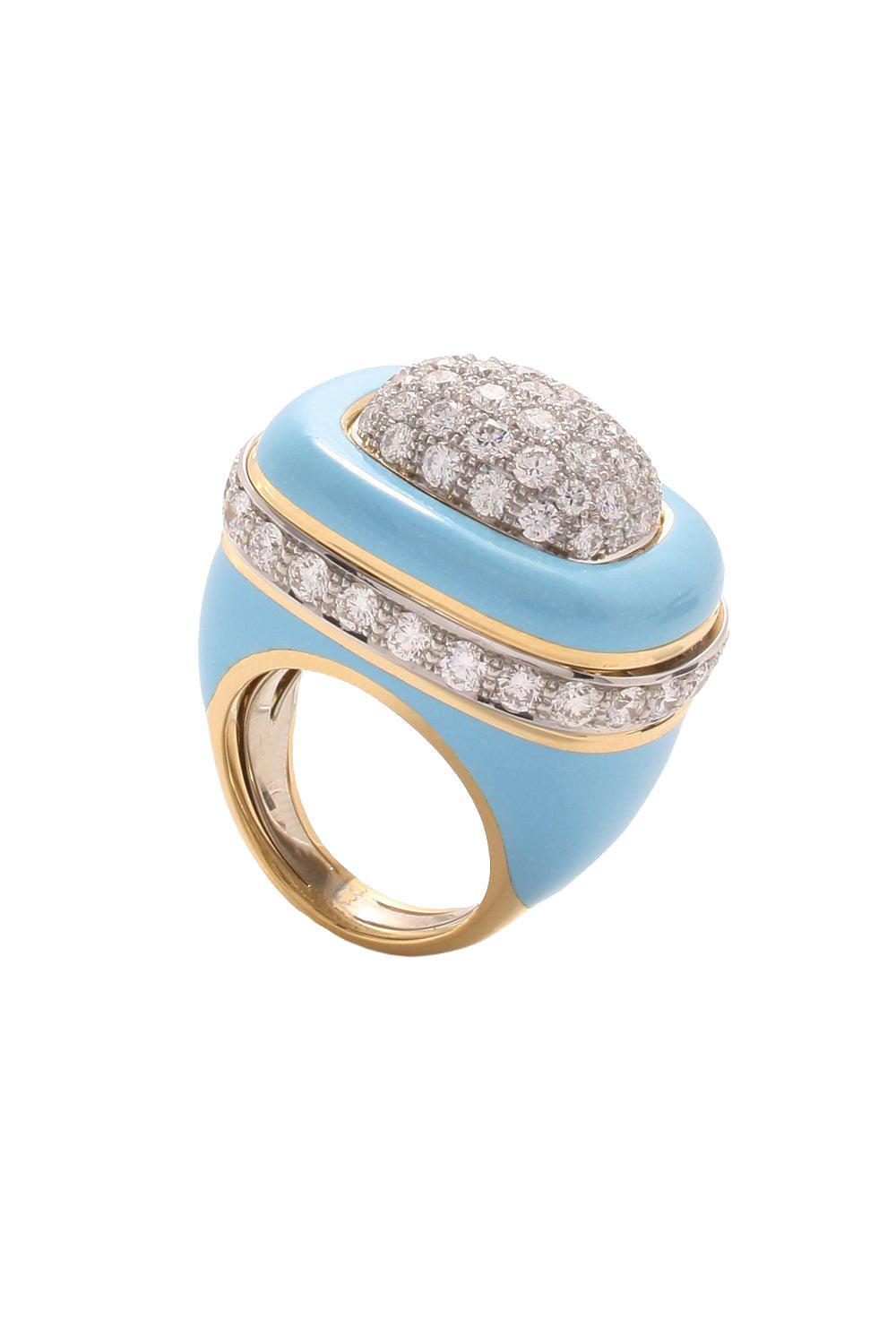 Diamond Blue Cabana Ring-YELLOW GOLD-JEWELRYFINE JEWELRING-DAVID WEBB