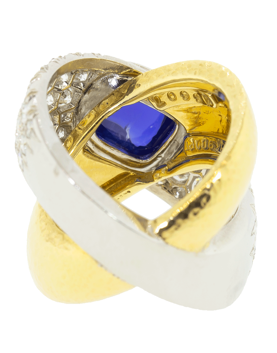 DAVID WEBB-Sapphire X Ring-YELLOW GOLD