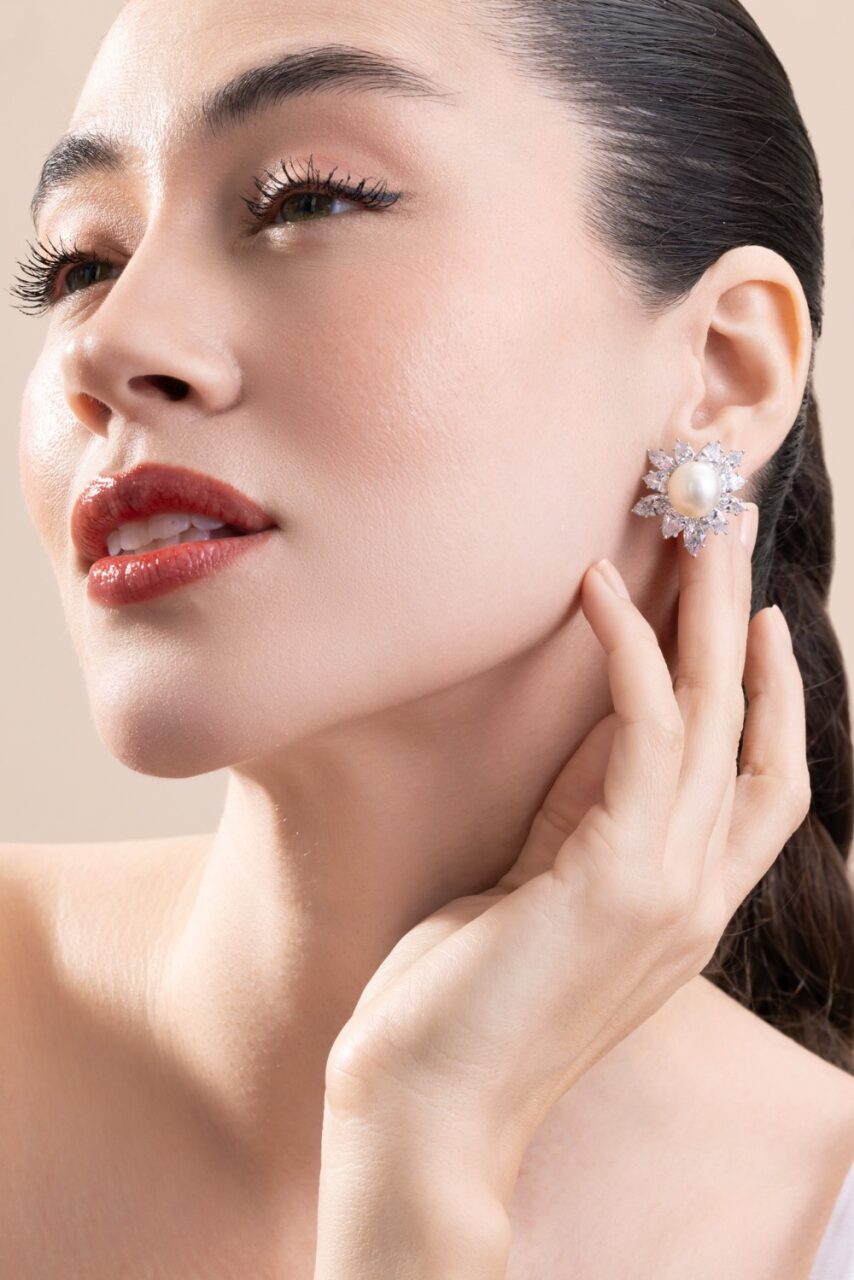 Pearl Marquise Clear Earrings-WHITE-JEWELRYBOUTIQUEEARRING-FANTASIA by DESERIO