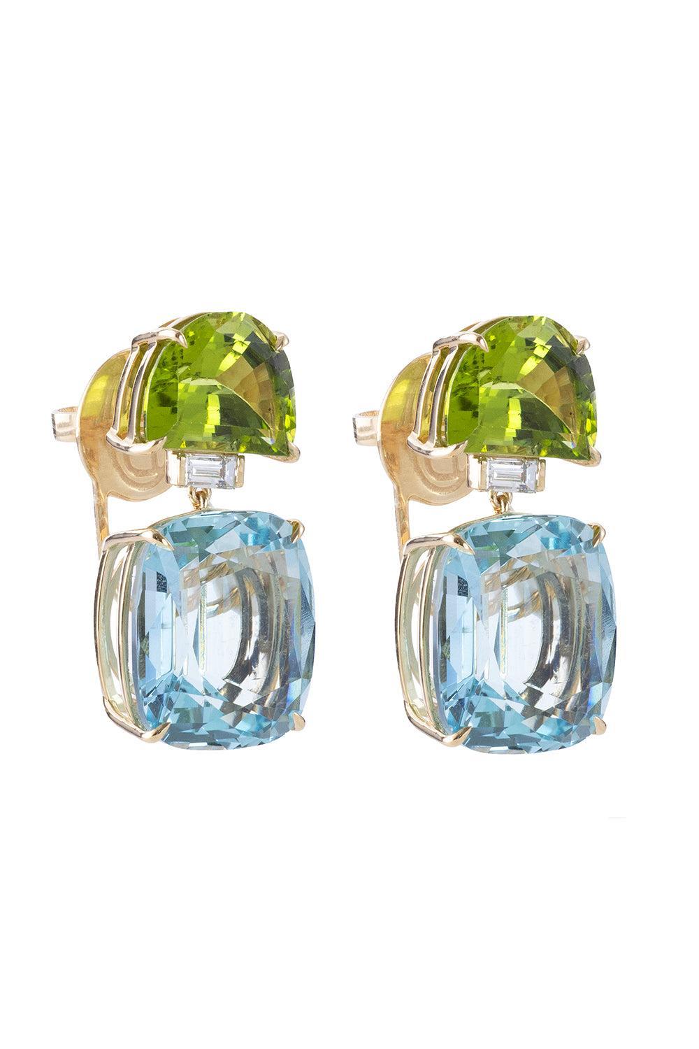  Aquamarine Peridot Seed Earrings-YELLOW GOLD-JEWELRYFINE JEWELEARRING-DENISE CASSOU 