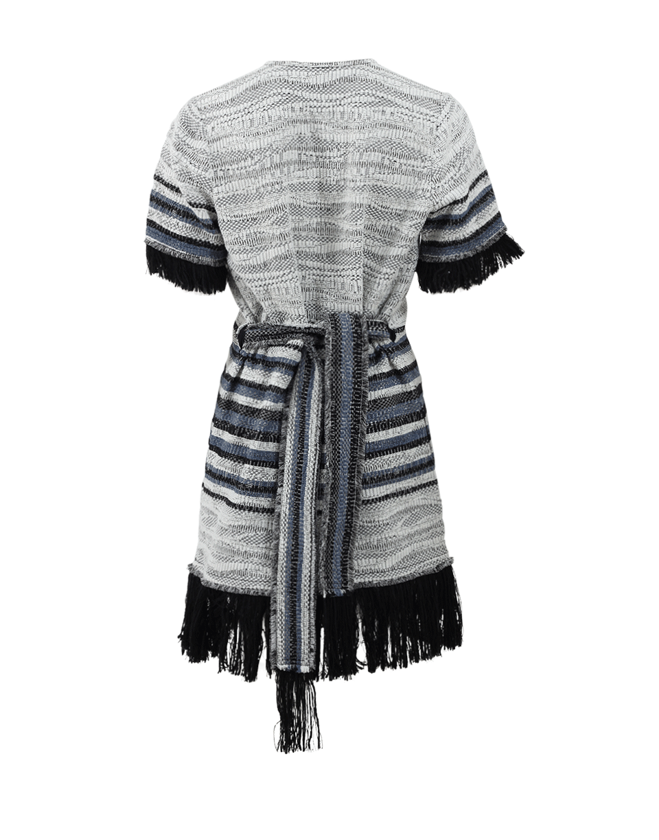 DEREK LAM 10 CROSBY-Fringe Dress With Belt-DENIM