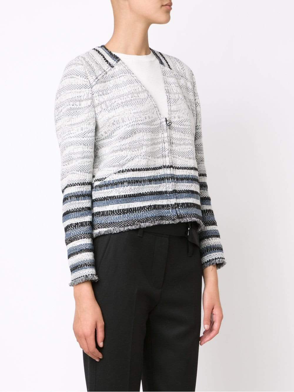 DEREK LAM 10 CROSBY-Crop Jacket With Fringe-