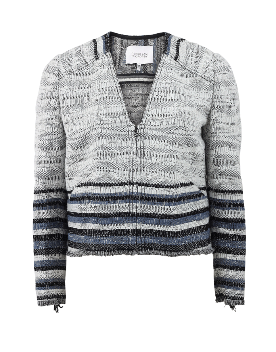 DEREK LAM 10 CROSBY-Crop Jacket With Fringe-