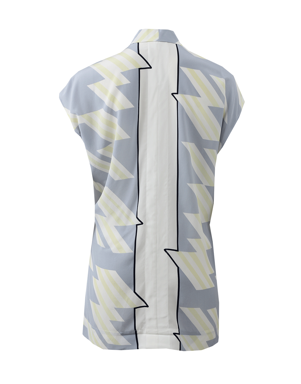 DEREK LAM 10 CROSBY-Oversized Tie Front Print Top-