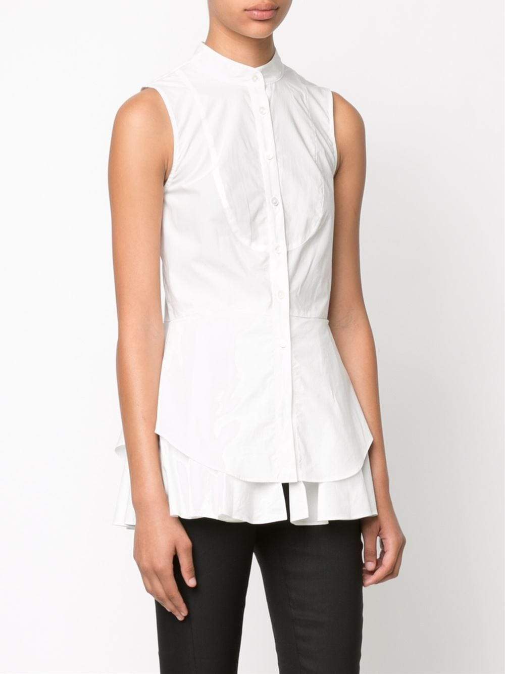 DEREK LAM 10 CROSBY-Bib Front Poplin Blouse-