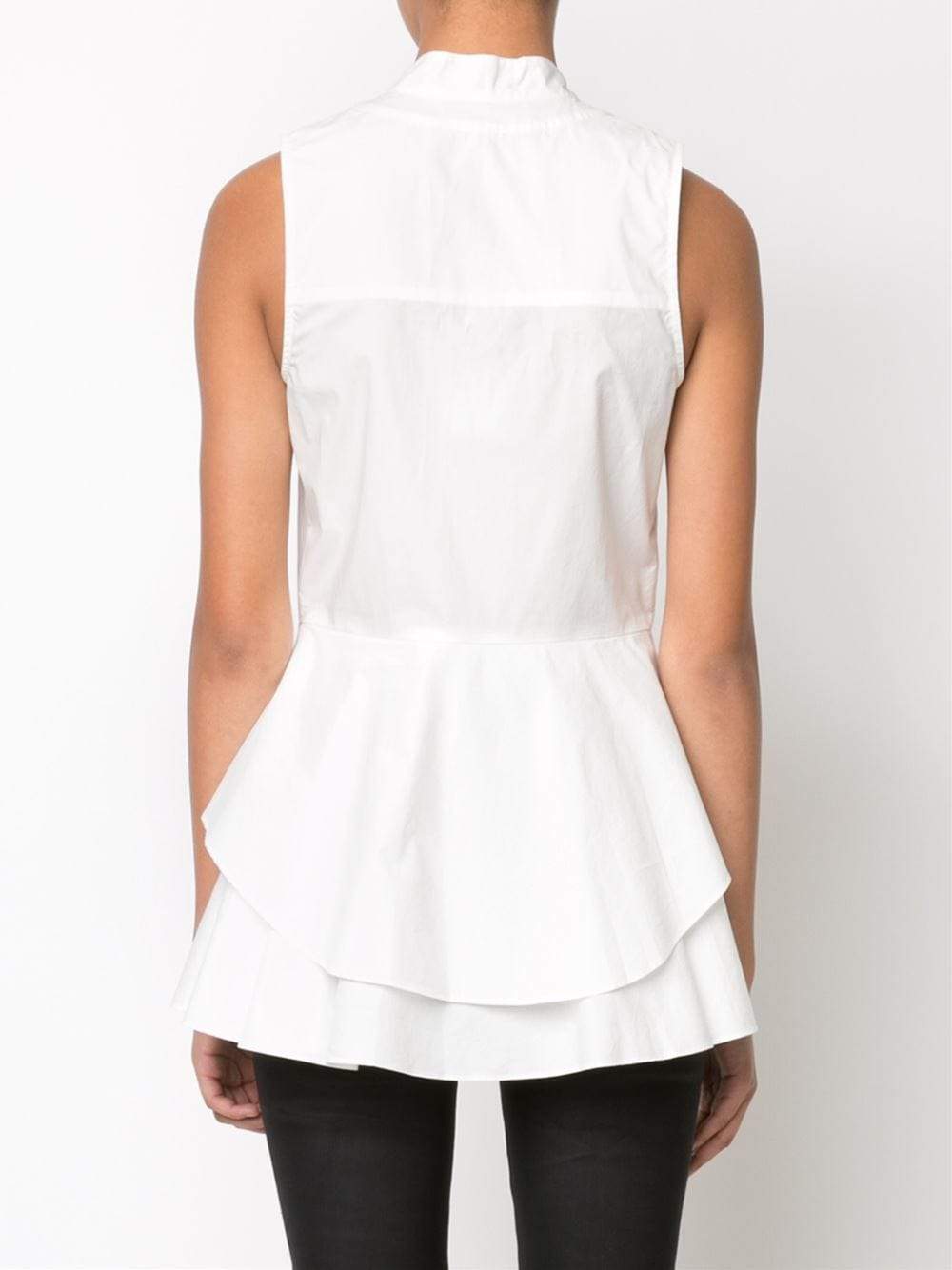 DEREK LAM 10 CROSBY-Bib Front Poplin Blouse-