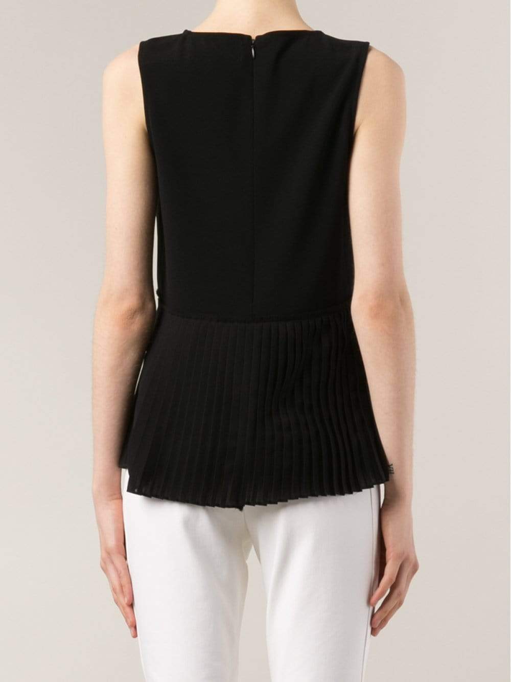 DEREK LAM 10 CROSBY-Pleated Hem Top-