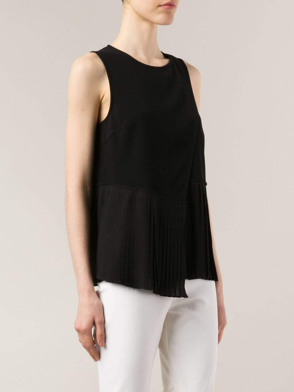 DEREK LAM 10 CROSBY-Pleated Hem Top-