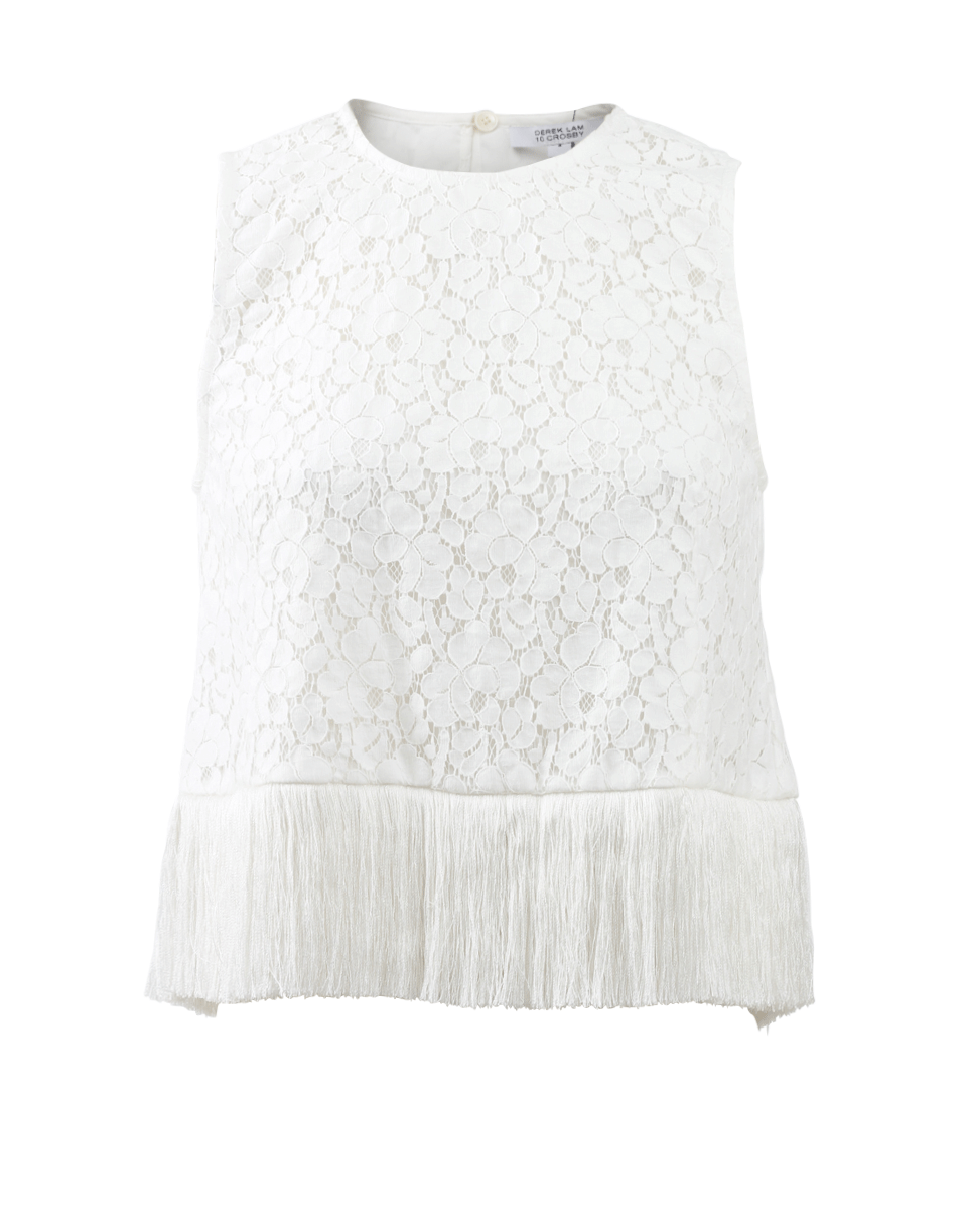 DEREK LAM 10 CROSBY-Cropped Fringe Top-