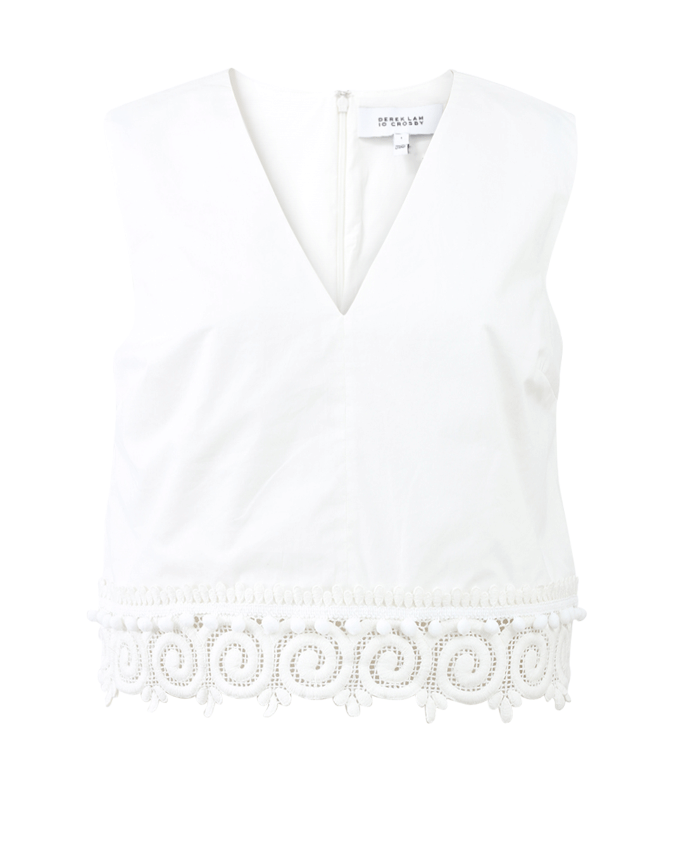 DEREK LAM 10 CROSBY-Lace Shell Top-
