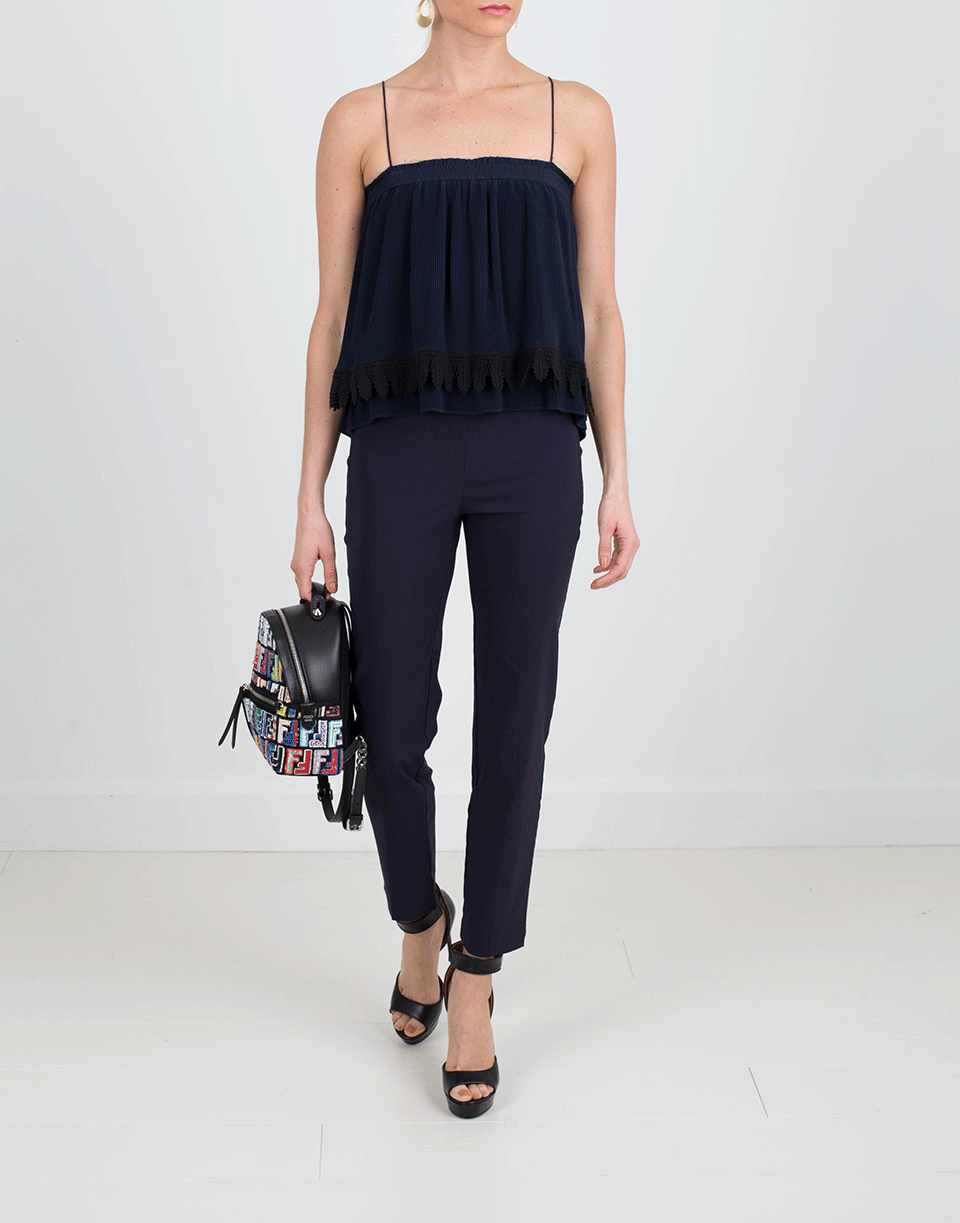 DEREK LAM 10 CROSBY-Pleated Camisole Tank-
