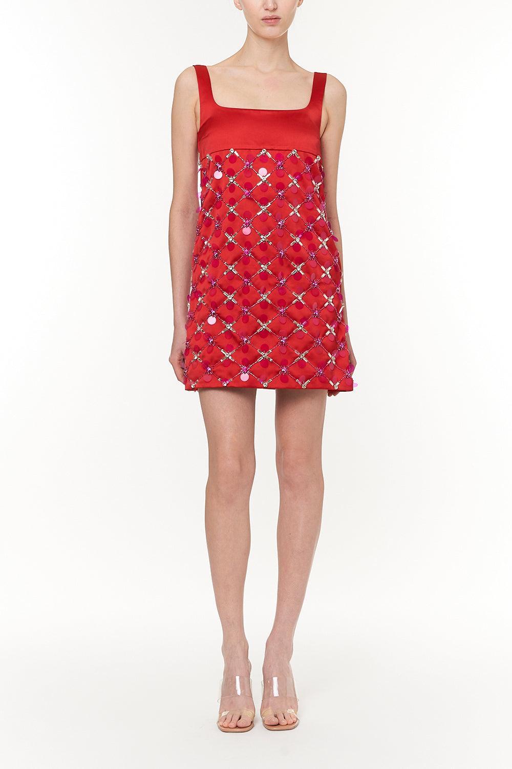 High Waist Mini Dress-RUBIS-38-CLOTHINGDRESSCOCKTAIL-DES PHEMMES