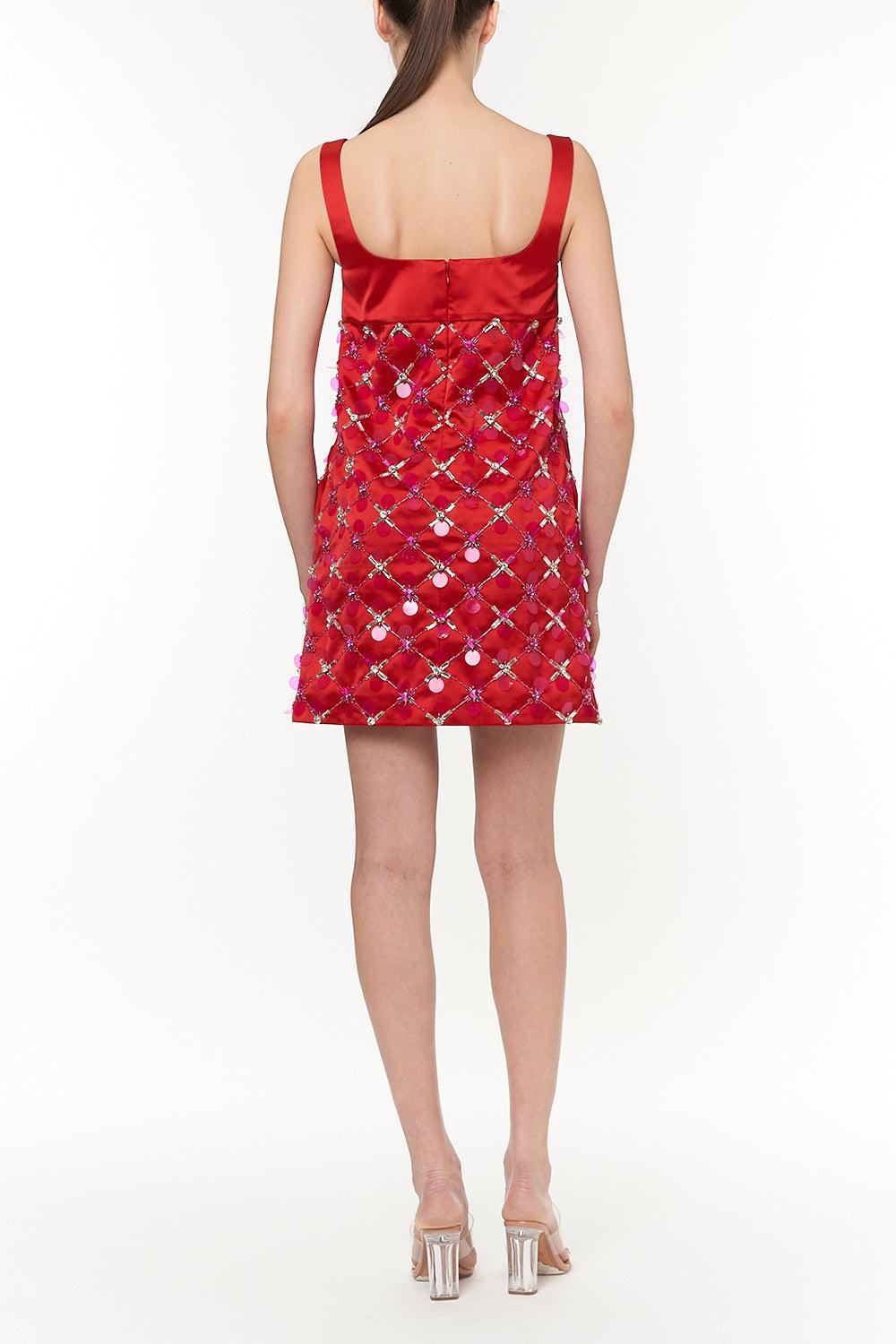 High Waist Mini Dress-RUBIS-38-CLOTHINGDRESSCOCKTAIL-DES PHEMMES