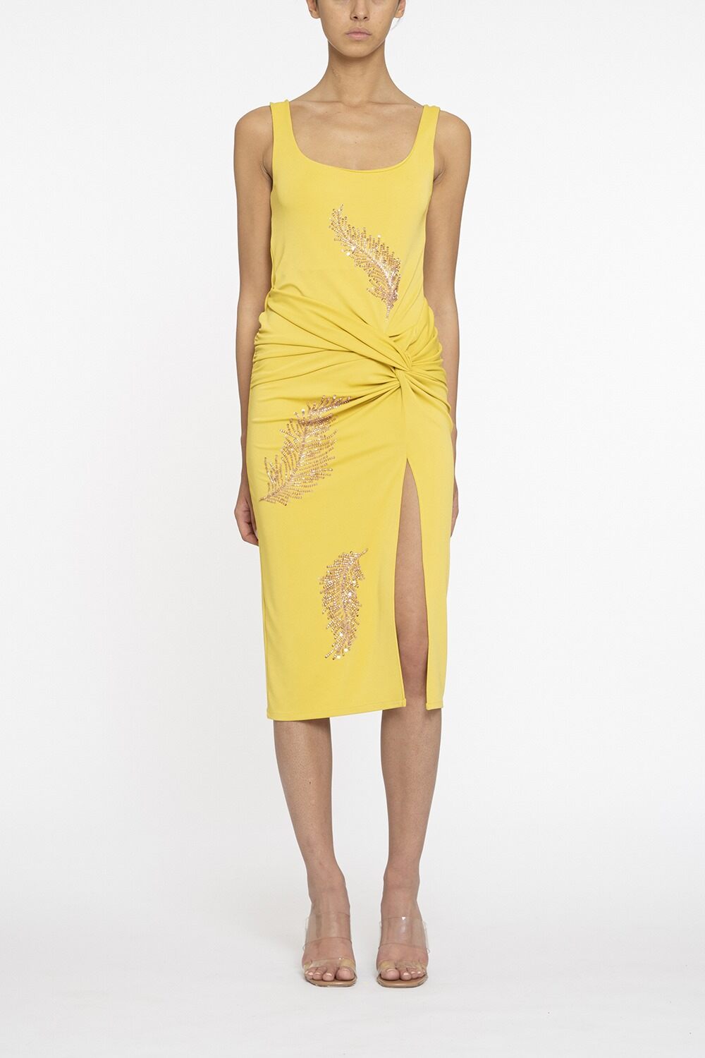 Tank Top Midi Dress-YELLOW-38-CLOTHINGDRESSCOCKTAIL-DES PHEMMES