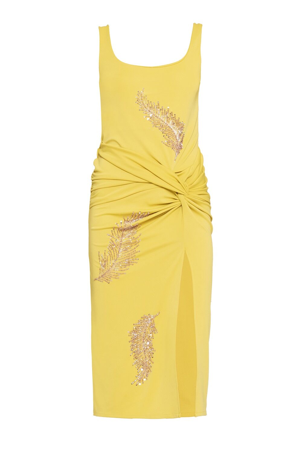 Tank Top Midi Dress-YELLOW-38-CLOTHINGDRESSCOCKTAIL-DES PHEMMES
