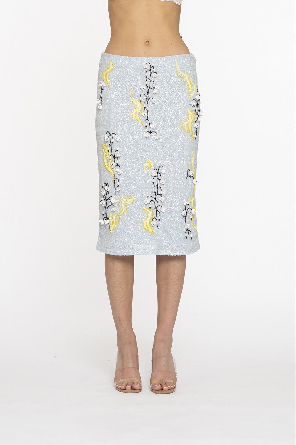 Classic Longuette Skirt-BLUE-38-CLOTHINGSKIRTEVENING-DES PHEMMES