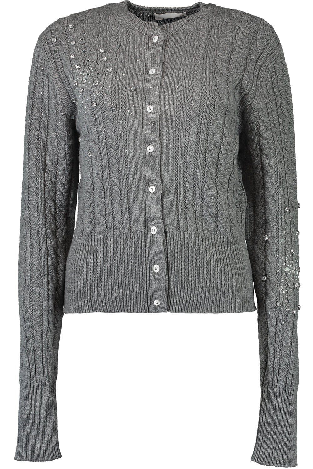 DES PHEMMES-Button Up Crystal Cardigan-