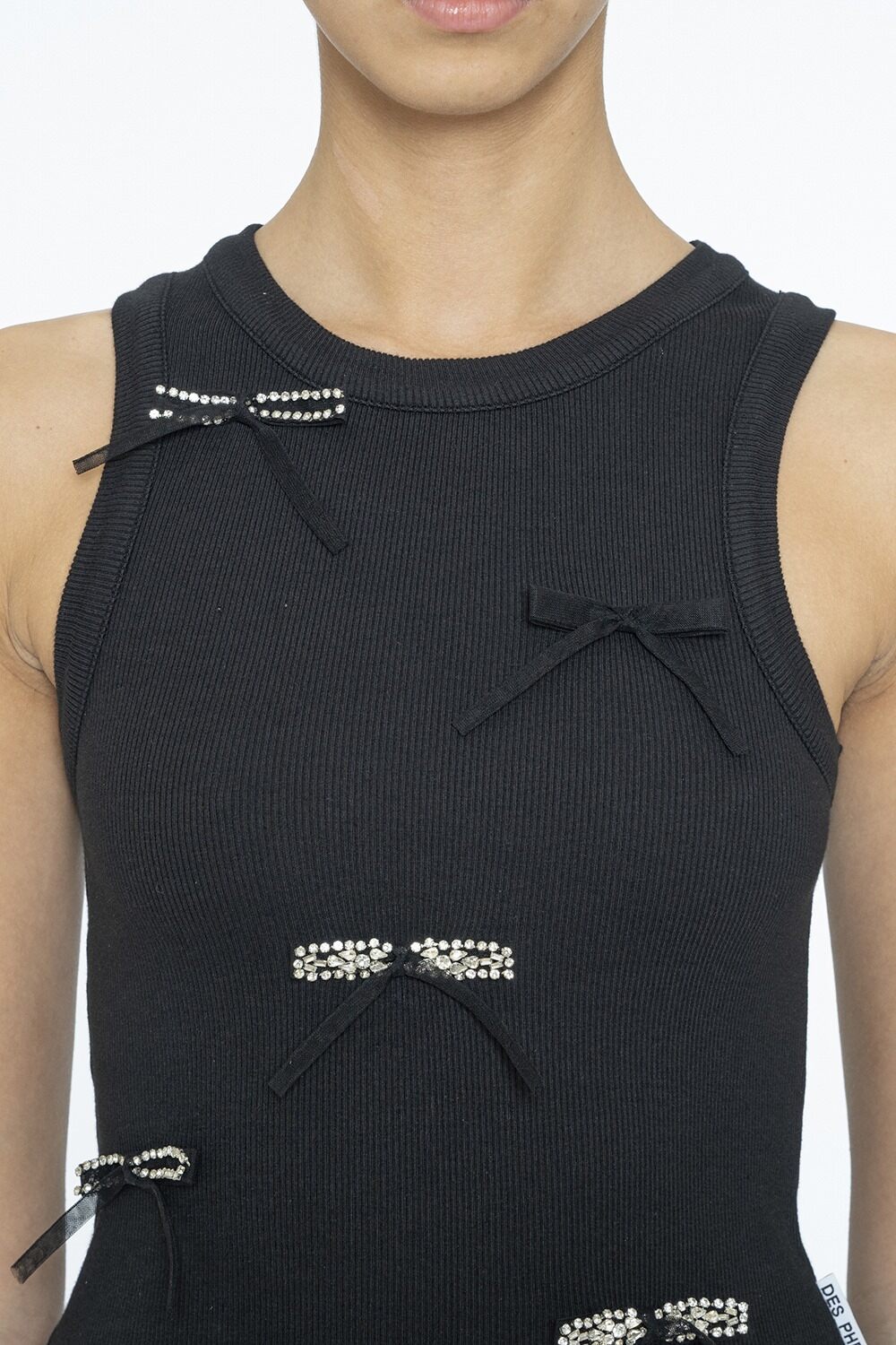Classic Bow Tank Top-BLACK-38-CLOTHINGTOPTANK-DES PHEMMES