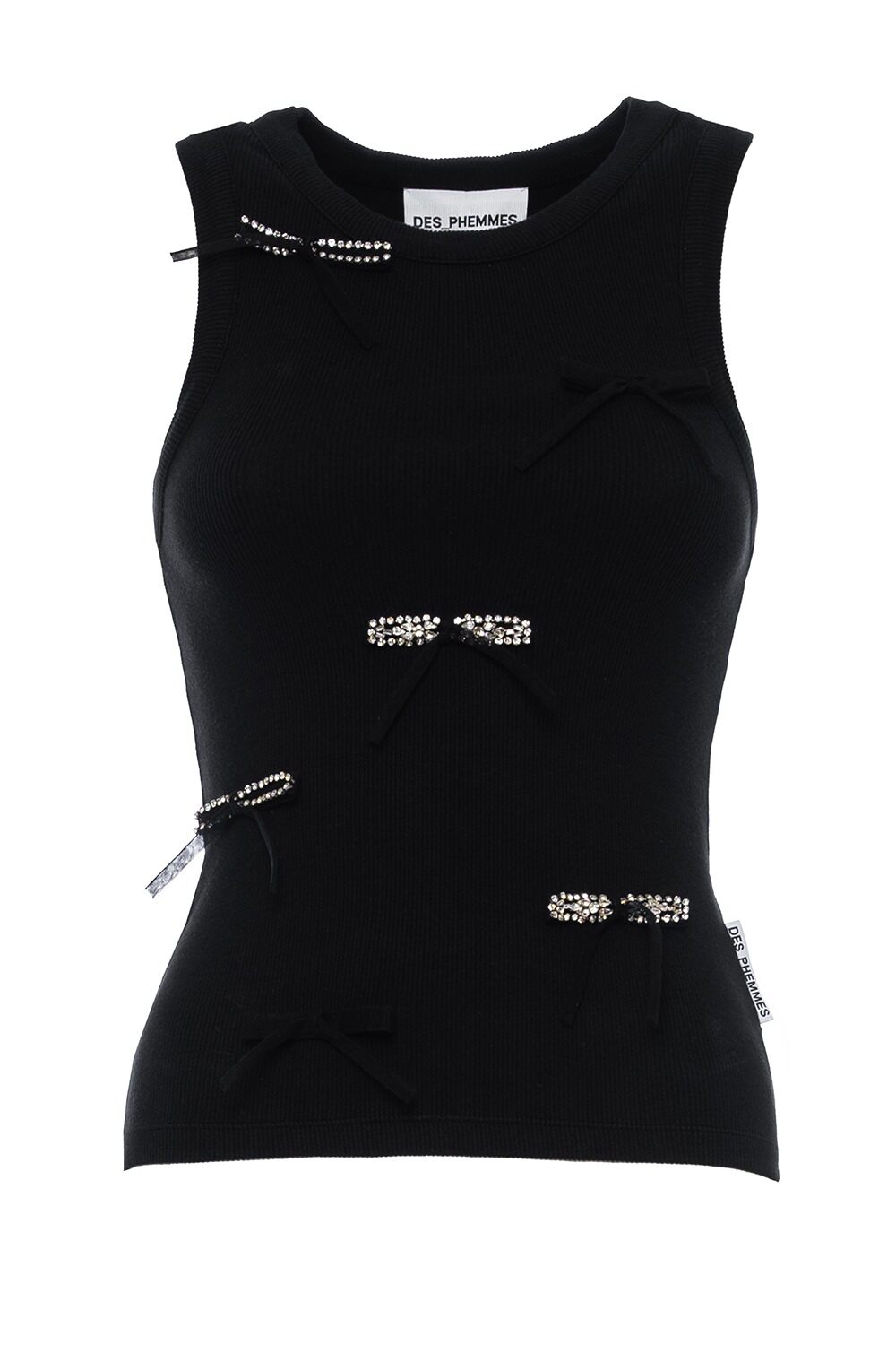 Classic Bow Tank Top-BLACK-38-CLOTHINGTOPTANK-DES PHEMMES