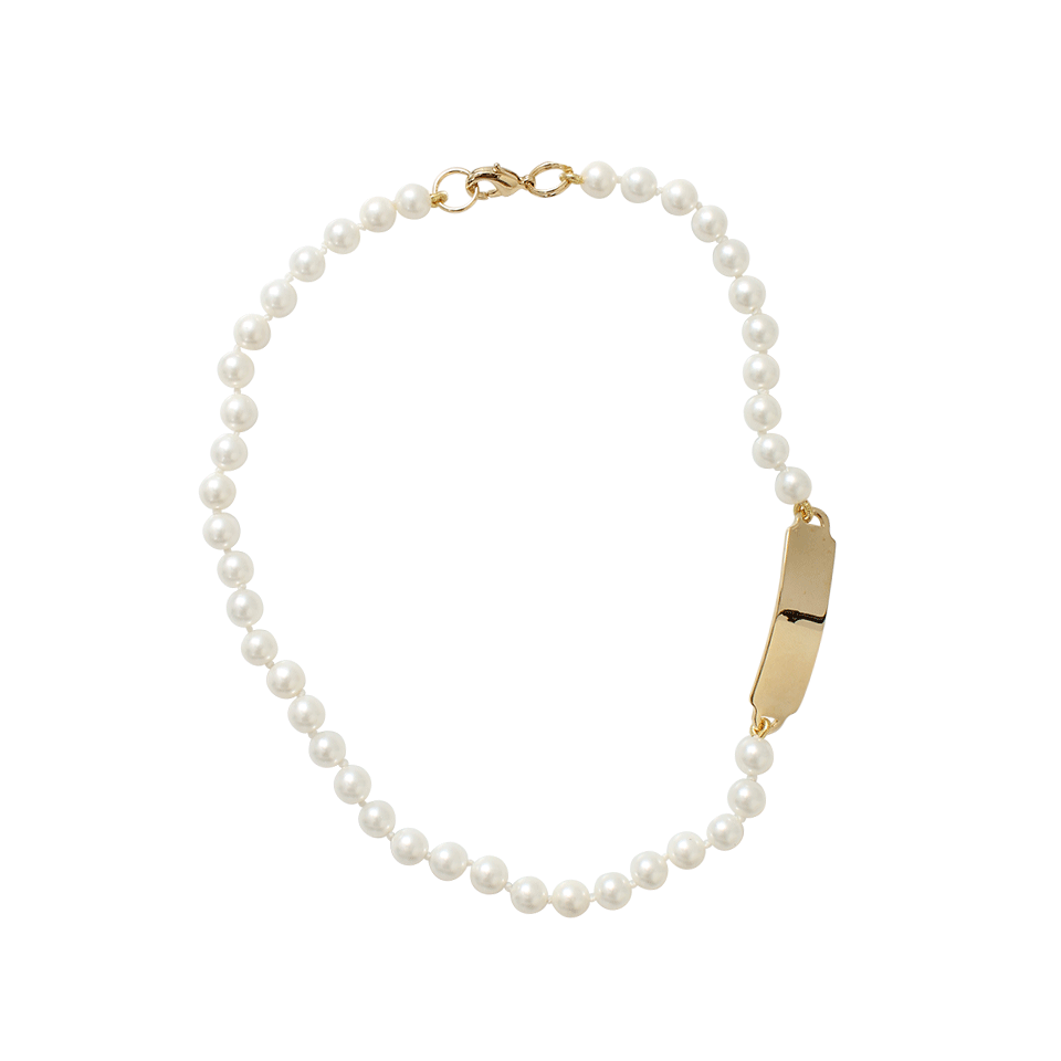 DESIGNS BY JANIS SAVITT-Double Wrap ID Bracelet-GLD/PRL