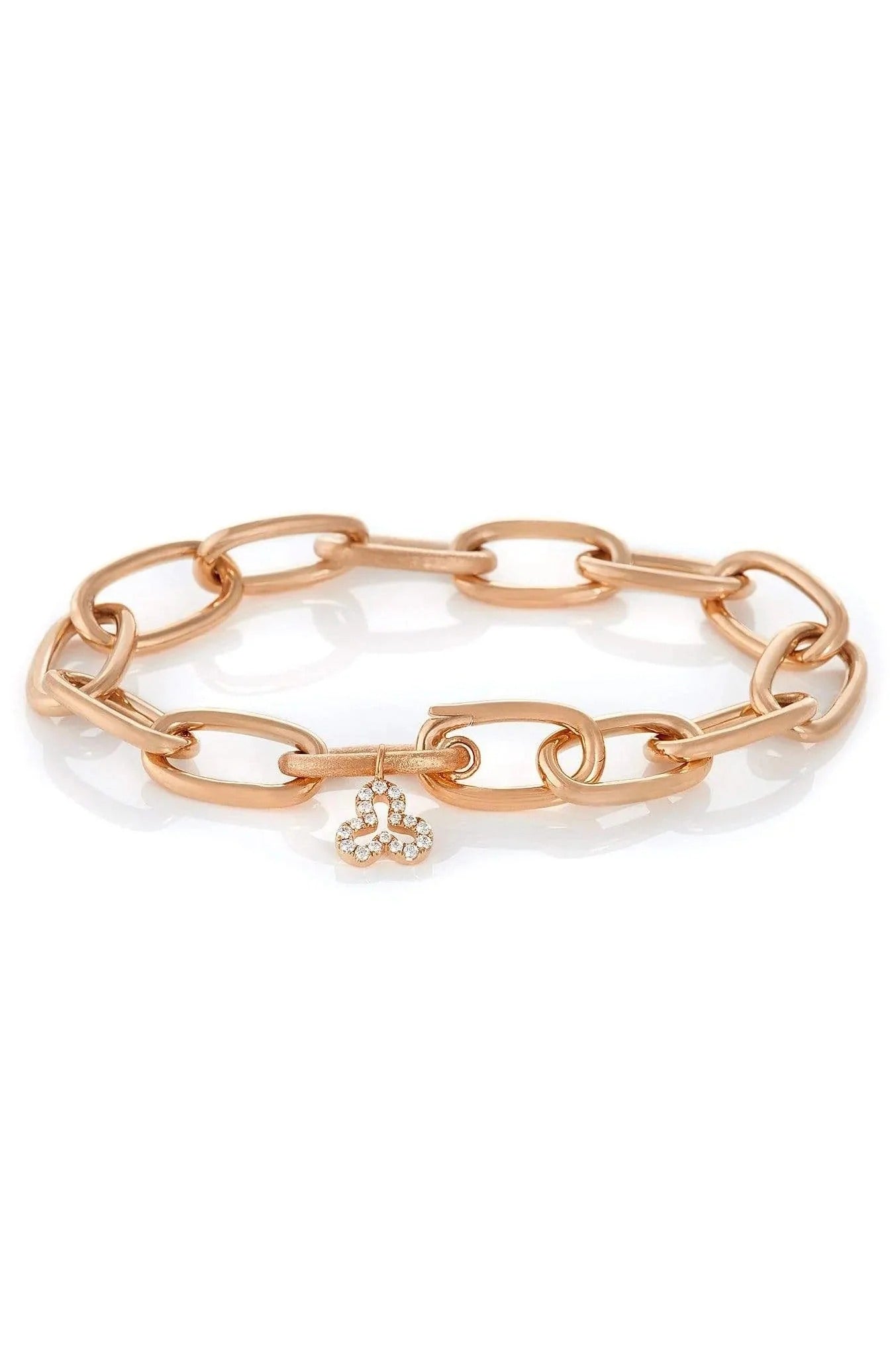 DEVON WOODHILL-Large Oval Chain Link Bracelet-ROSE GOLD