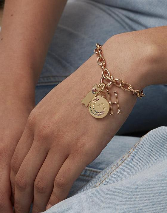 DEVON WOODHILL-Small Oval Link Chain Bracelet-YELLOW GOLD