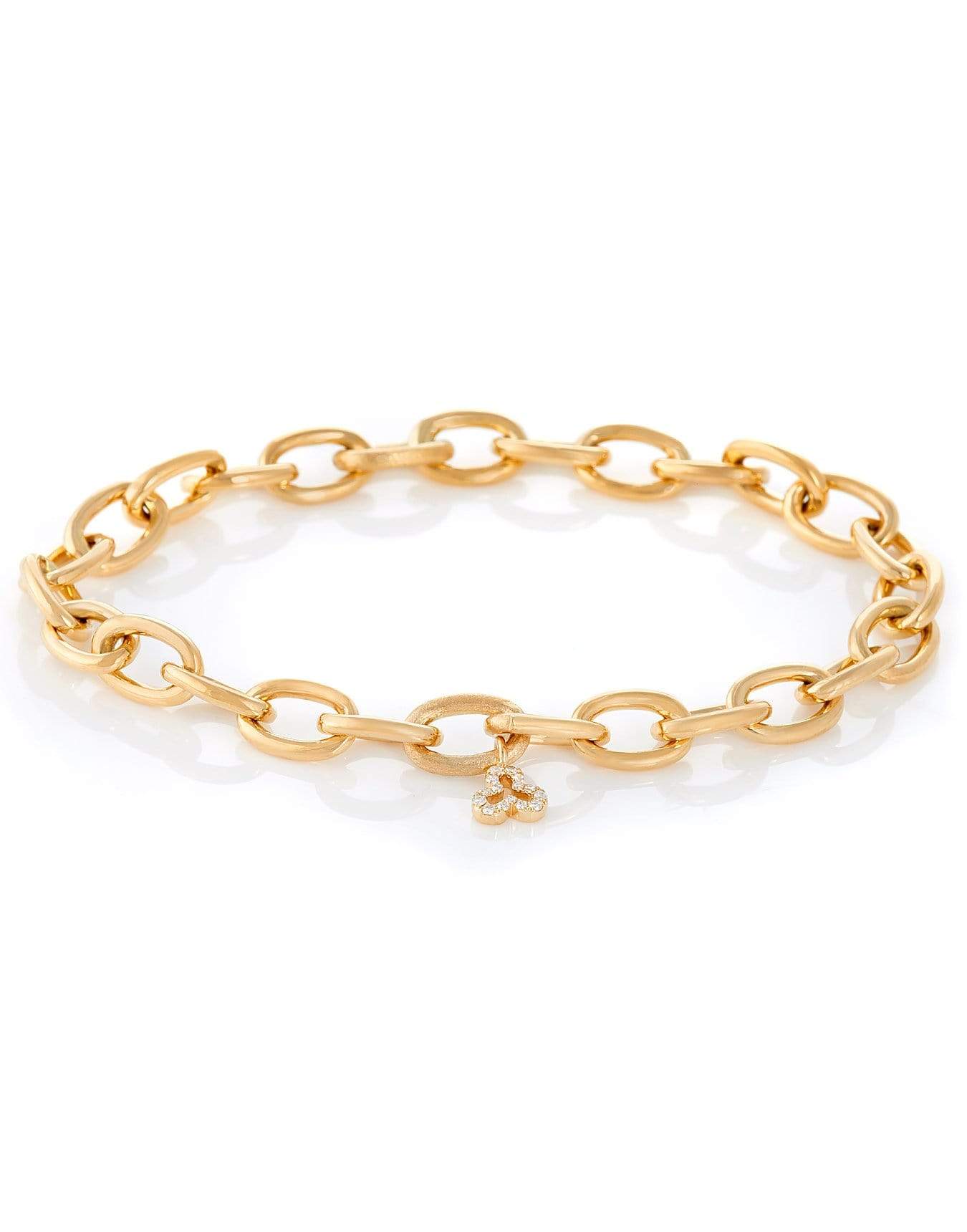 DEVON WOODHILL-Small Oval Link Chain Bracelet-YELLOW GOLD