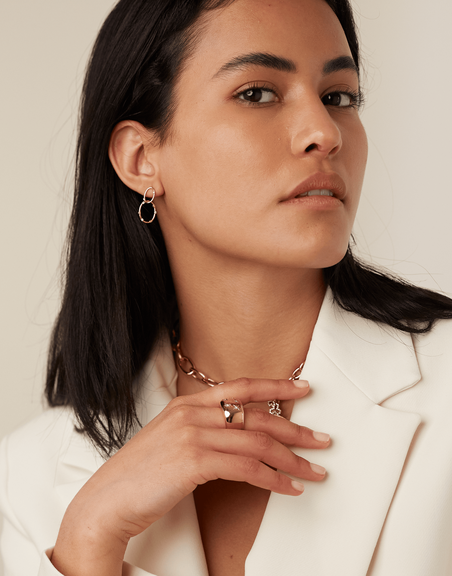 DEVON WOODHILL-Mini Oh! Earrings-ROSE GOLD